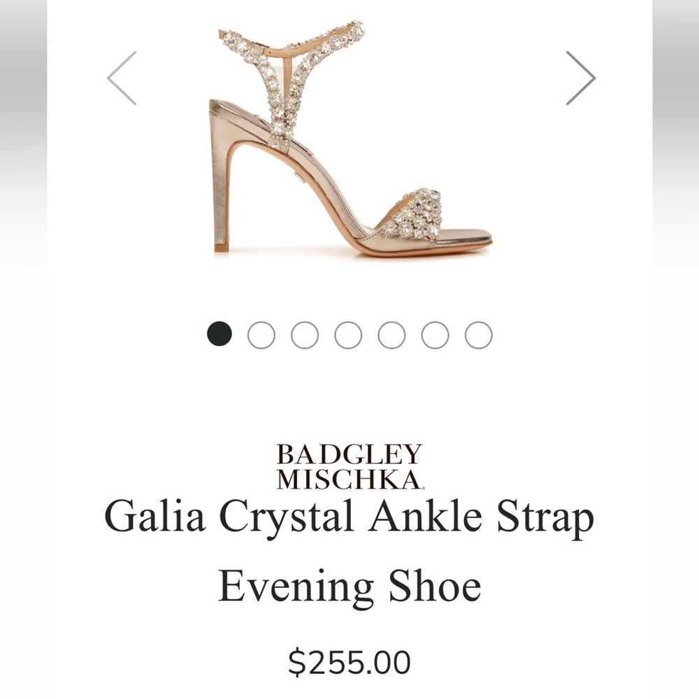 BADGLEY MISCHKA
Galia Crystal Ankle
Strap Evening Shoe size 9 new
CHAMPAGNE - Picture 5 of 17